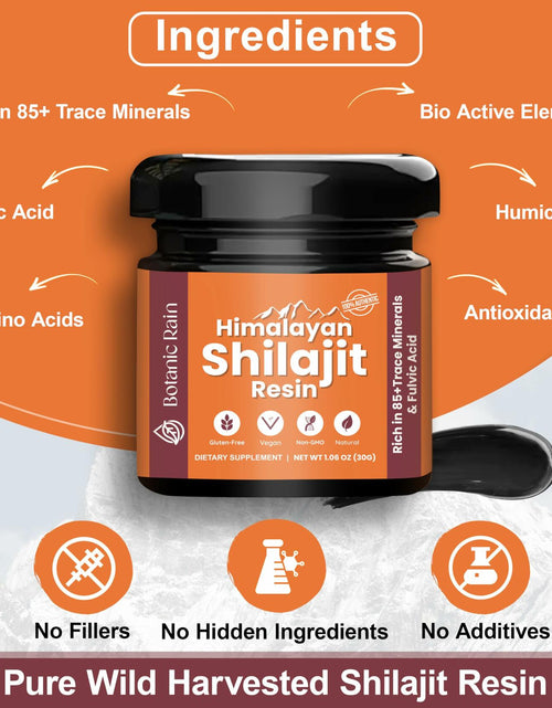 Load image into Gallery viewer, BestBy02/27 Botanic Rain Himalayan Shilajit Resin 85+ Minerals 1.06 oz
