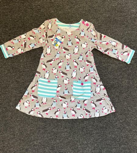 Adorable Girls Toddler Long Sleeve Cotton Dress Cartoon Bird 6T