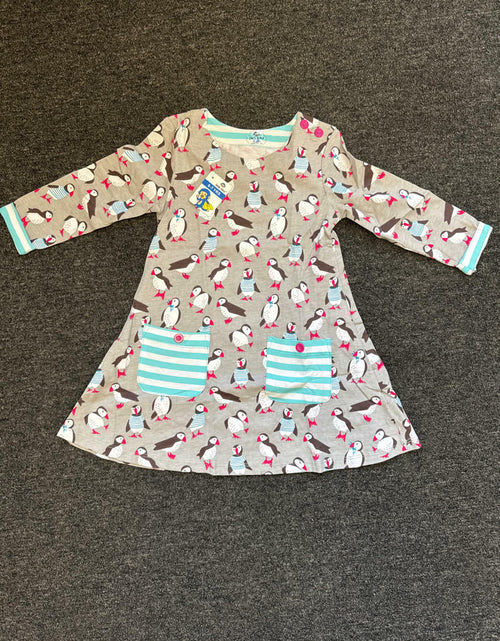 Load image into Gallery viewer, Adorable Girls Toddler Long Sleeve Cotton Dress Cartoon Bird 6T
