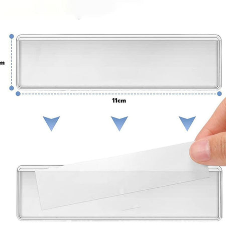 ccHuDE 48 Pcs Self Adhesive Clear Label Holders Shelf Tag Pockets