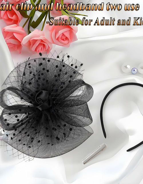 Load image into Gallery viewer, Unpifolov Fascinators Feather Headband Wedding Tea Party Black
