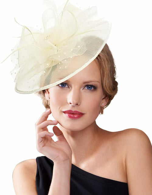 Load image into Gallery viewer, Dodheah Fascinators Hat Women Tea Party Derby Wedding Beige Headband Clip
