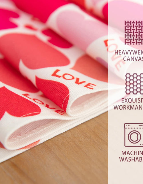Load image into Gallery viewer, Joyfol Day Valentine's Red Love Heart Table Runner 13x72 Inches
