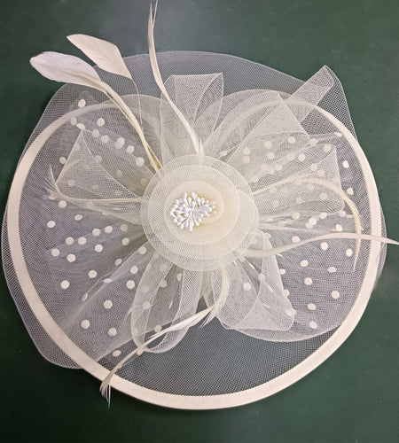 Dodheah Fascinators Hat Women Tea Party Derby Wedding Beige Headband Clip