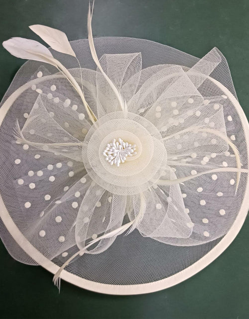 Load image into Gallery viewer, Dodheah Fascinators Hat Women Tea Party Derby Wedding Beige Headband Clip
