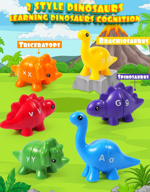 Load image into Gallery viewer, 52 PCS Double-Sided ABC Alphabet Dinosaur Toy Montessori Colors Matching Game
