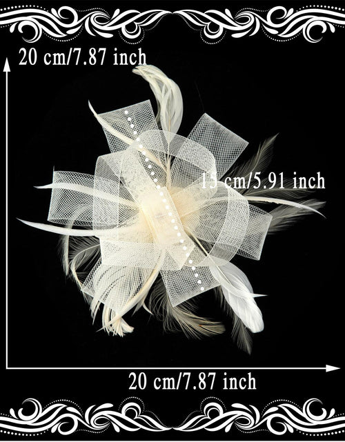 Load image into Gallery viewer, globazoe Fascinator Derby Hat Women Vintage Headband Hair Accessory Beige
