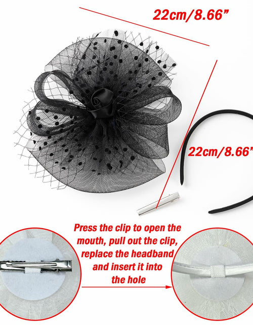 Load image into Gallery viewer, Unpifolov Fascinators Feather Headband Wedding Tea Party Black
