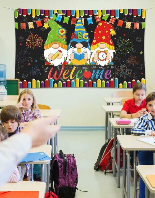 Load image into Gallery viewer, Back to School Photo Backdrop Banner Welcome Back 43x71 Inch Classroom Decor
