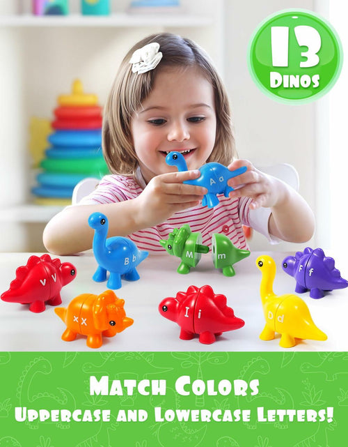 Load image into Gallery viewer, 52 PCS Double-Sided ABC Alphabet Dinosaur Toy Montessori Colors Matching Game
