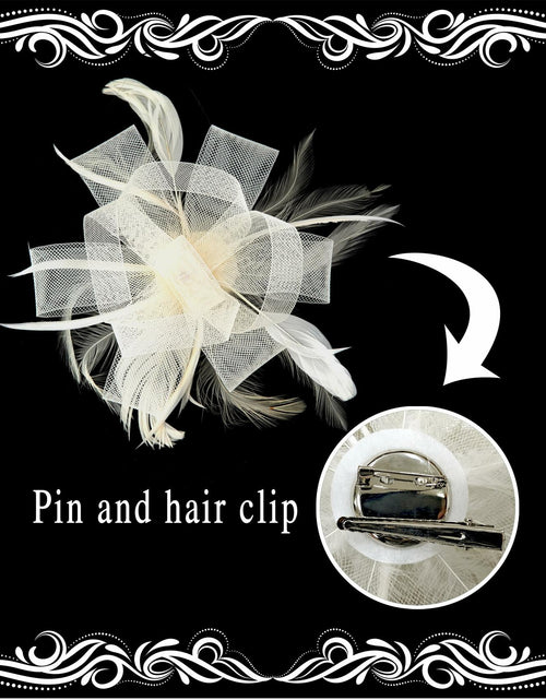 Load image into Gallery viewer, globazoe Fascinator Derby Hat Women Vintage Headband Hair Accessory Beige
