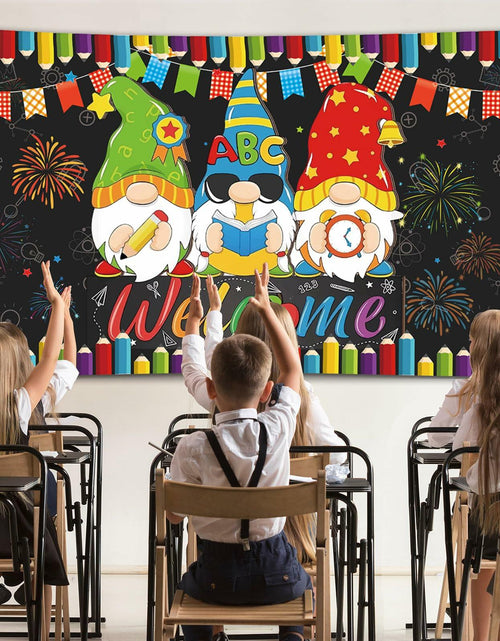 Load image into Gallery viewer, Back to School Photo Backdrop Banner Welcome Back 43x71 Inch Classroom Decor
