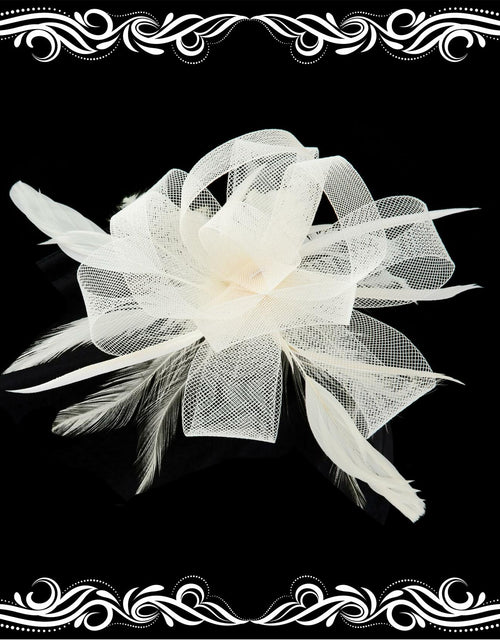 Load image into Gallery viewer, globazoe Fascinator Derby Hat Women Vintage Headband Hair Accessory Beige
