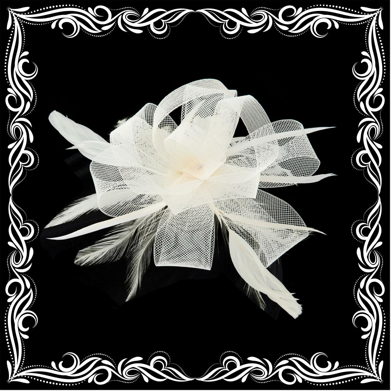 globazoe Fascinator Derby Hat Women Vintage Headband Hair Accessory Beige