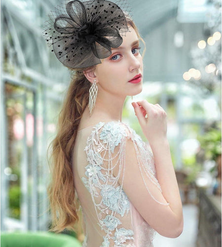 Unpifolov Fascinators Feather Headband Wedding Tea Party Black