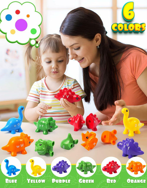 Load image into Gallery viewer, 52 PCS Double-Sided ABC Alphabet Dinosaur Toy Montessori Colors Matching Game

