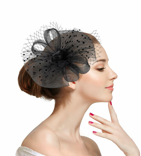 Unpifolov Fascinators Feather Headband Wedding Tea Party Black