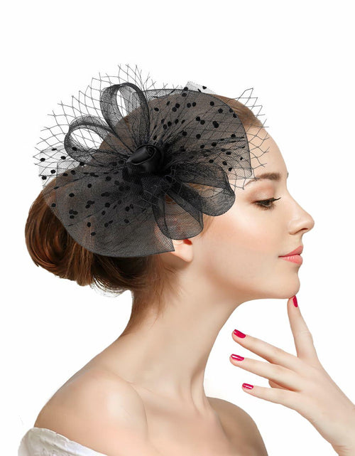 Load image into Gallery viewer, Unpifolov Fascinators Feather Headband Wedding Tea Party Black

