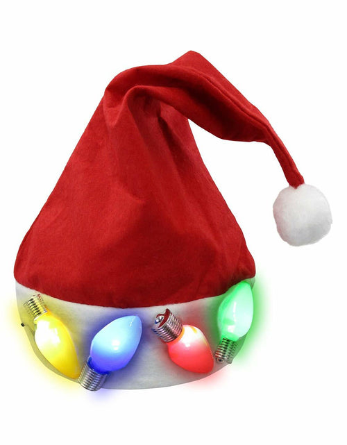 Load image into Gallery viewer, Nicky Bigs Novelties Adult Multi Color LED Light Up Santa Hat One Size
