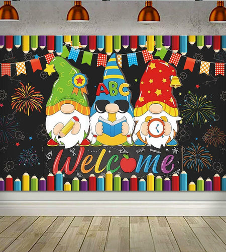 Back to School Photo Backdrop Banner Welcome Back 43x71 Inch Classroom Decor