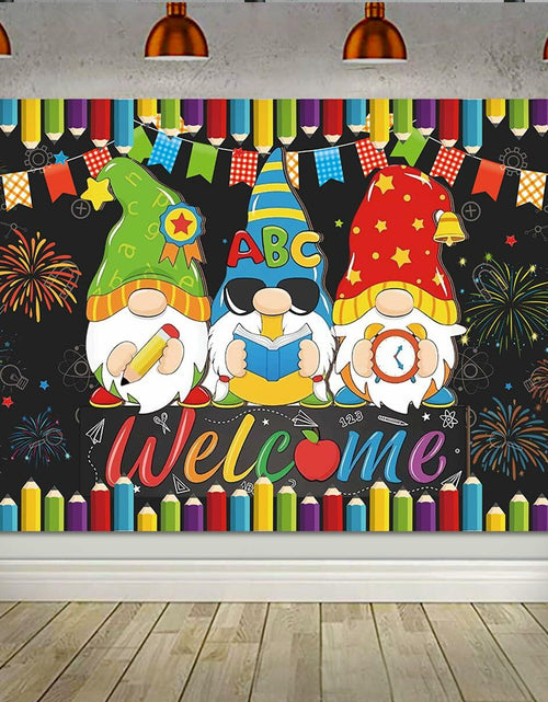 Load image into Gallery viewer, Back to School Photo Backdrop Banner Welcome Back 43x71 Inch Classroom Decor
