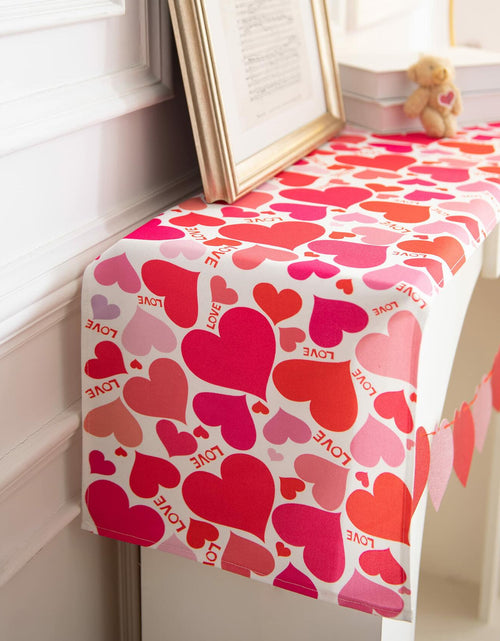 Load image into Gallery viewer, Joyfol Day Valentine's Red Love Heart Table Runner 13x72 Inches

