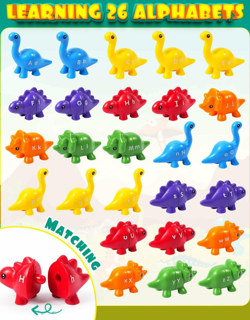 Load image into Gallery viewer, 52 PCS Double-Sided ABC Alphabet Dinosaur Toy Montessori Colors Matching Game
