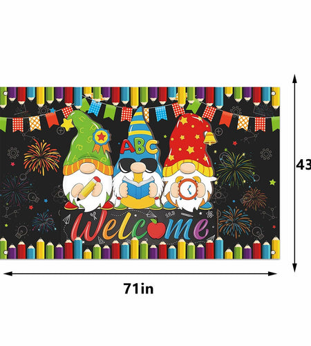 Back to School Photo Backdrop Banner Welcome Back 43x71 Inch Classroom Decor