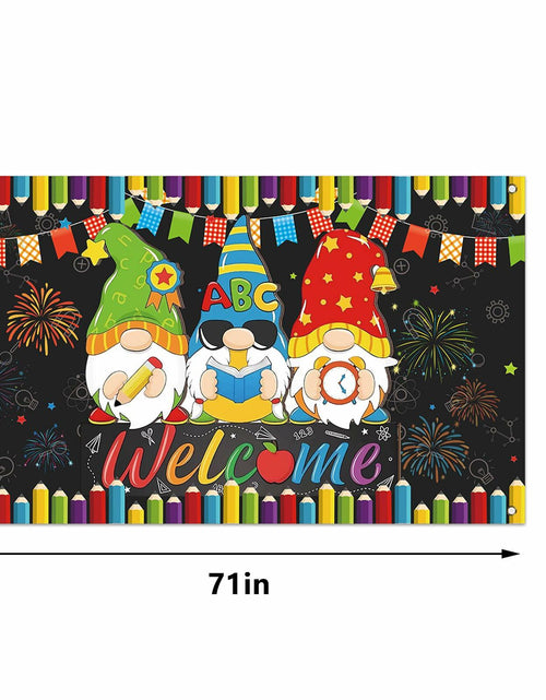 Load image into Gallery viewer, Back to School Photo Backdrop Banner Welcome Back 43x71 Inch Classroom Decor

