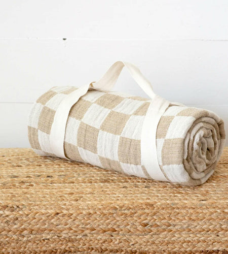 100 North Soft Warm Cuddle Blanket Black Beige 60x50 Inches Cotton Blend