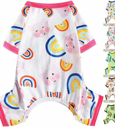 Dog Pajamas Small Chihuahua Yorkie Teacup Puppy Pjs Soft Pet Clothes Size 2XL