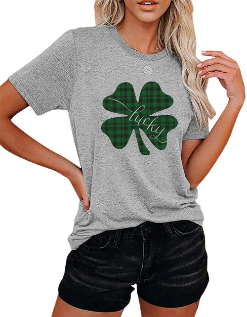 Load image into Gallery viewer, St Pattys Day Shirt Women Everybody in The Pub Getting Tipsy Lucky Clover Tee S
