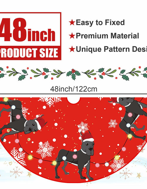 Load image into Gallery viewer, Great Dane Christmas Tree Skirt Red 48 Inch Winter Decoration
