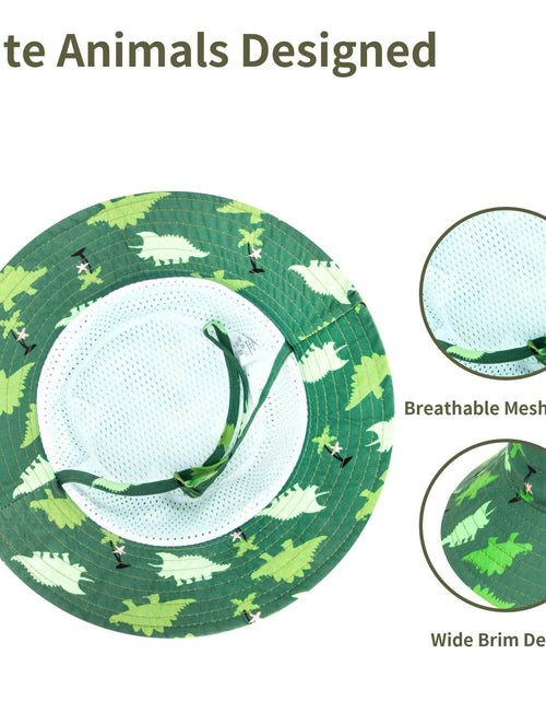 Load image into Gallery viewer, Fynnsure Baby Boy Sun Hat UPF 50+ Adjustable Bucket Hat Green Tree 0-6M
