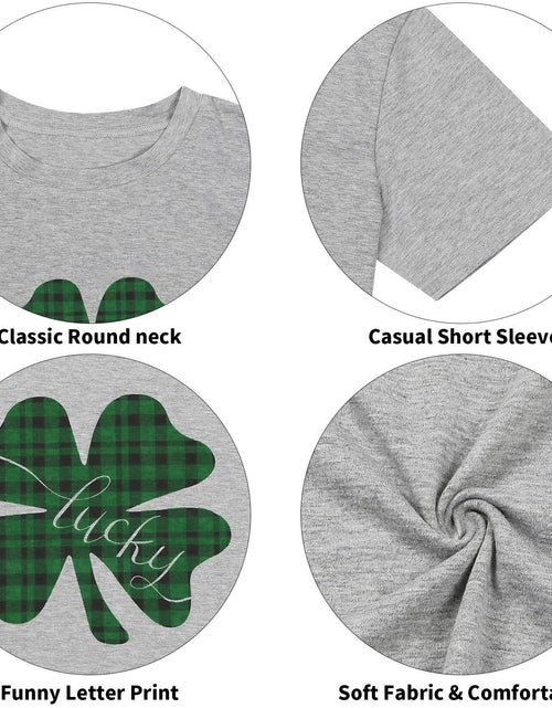 Load image into Gallery viewer, Gray St Pattys Day Shirt Women Lucky Clover Funny St Patrick's Day Tee XL
