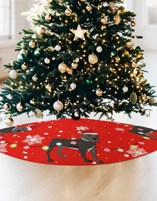 Load image into Gallery viewer, Great Dane Christmas Tree Skirt Red 48 Inch Winter Decoration
