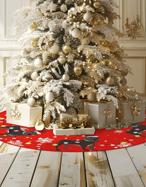 Load image into Gallery viewer, Great Dane Christmas Tree Skirt Red 48 Inch Winter Decoration
