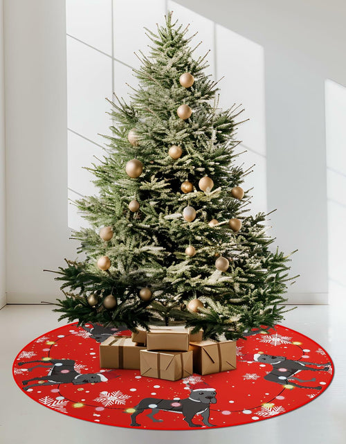 Load image into Gallery viewer, Great Dane Christmas Tree Skirt Red 48 Inch Winter Decoration
