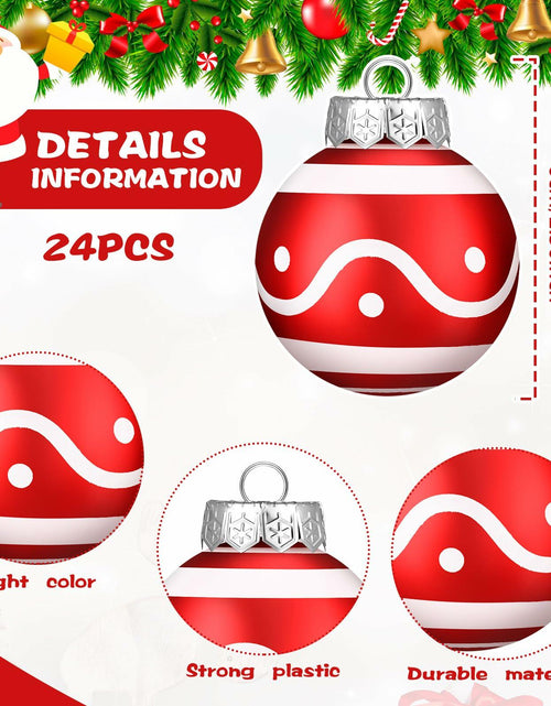 Load image into Gallery viewer, Chuangdi Christmas Ball Ornaments Striped Polka Dots 2.36'' 24 Pcs
