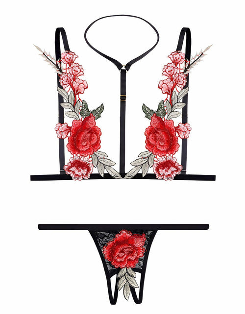 Load image into Gallery viewer, EASYLONGJEE Sexy Flower Lingerie Set 2 Piece Bra and Panty
