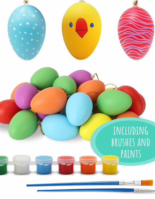 Load image into Gallery viewer, Festicy Easter Eggs Set 48 XXL 2025 with 6 Paints &amp; 2 Brushes Durable Decor
