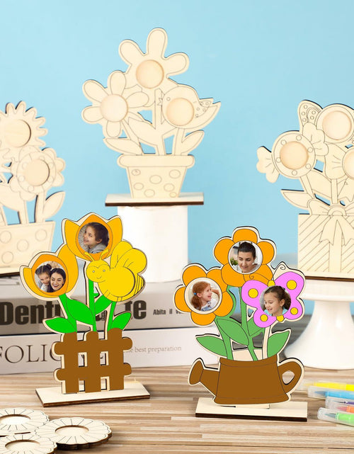 Load image into Gallery viewer, Memorywuu Mother's Day Flower Wood Picture Frame DIY Kit 6 Pcs Color Your Own
