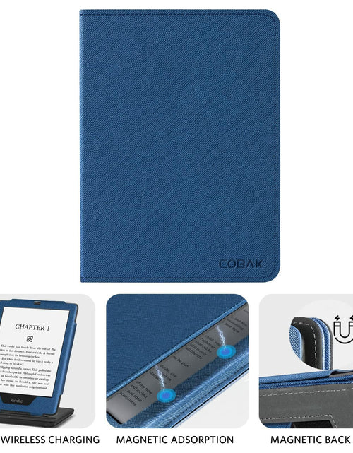 Load image into Gallery viewer, CoBak Kindle Paperwhite 11th Gen 6.8" PU Leather Case Stand Black

