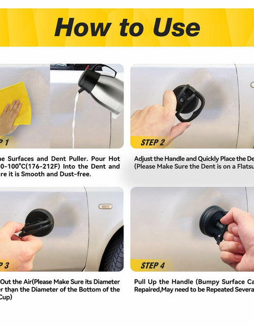 Load image into Gallery viewer, 3pcs Dent Puller Kit Suction Cup Remover Tool for Car Repair Orange Black
