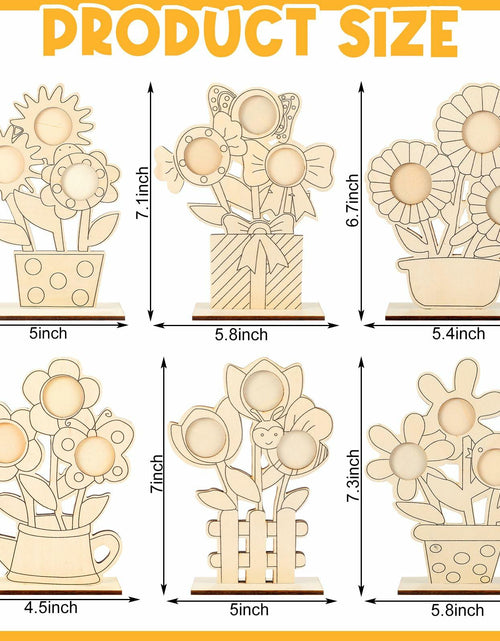 Load image into Gallery viewer, Memorywuu Mother's Day Flower Wood Picture Frame DIY Kit 6 Pcs Color Your Own
