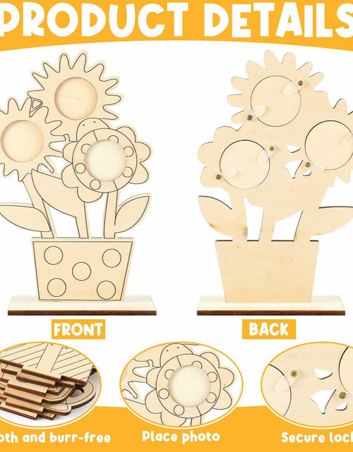 Load image into Gallery viewer, Memorywuu Mother's Day Flower Wood Picture Frame DIY Kit 6 Pcs Color Your Own
