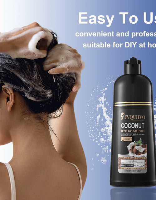 Load image into Gallery viewer, BestBy08/26 Hair Dye Shampoo 3-in-1 Coconut Oil Instant Color Cherry Brown
