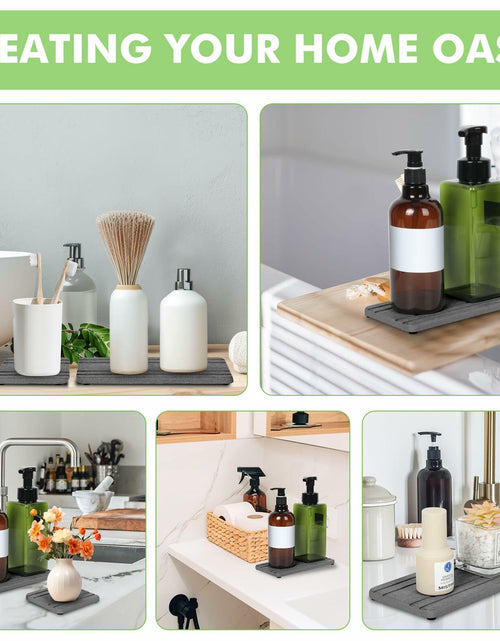 Load image into Gallery viewer, Vegoran 3PCS Grey Diatomite Stone Sink Tray 4x8in Water Absorbing Fast Dry
