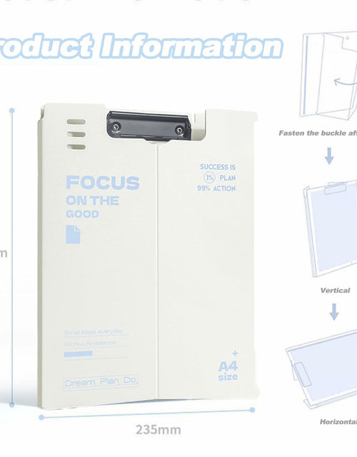 Load image into Gallery viewer, DAIZART Durable Plastic A4 File Folder with Iron Clamp Creamy White
