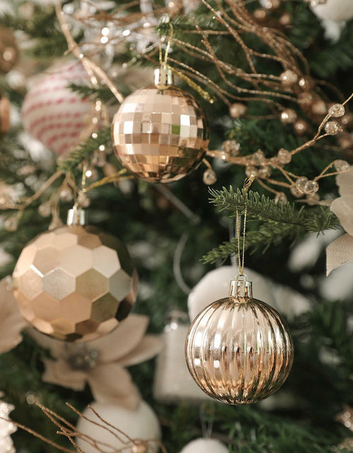 Load image into Gallery viewer, YiYunFloral Christmas Ball Ornaments 36pcs Shatterproof Champagne Xmas Decor
